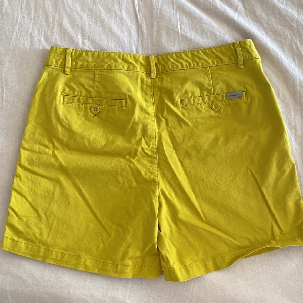 Eddie Bauer Legend Wash Slightly Curvy Shorts - Mustard Yellow - Size 12 - Picture 5 of 6